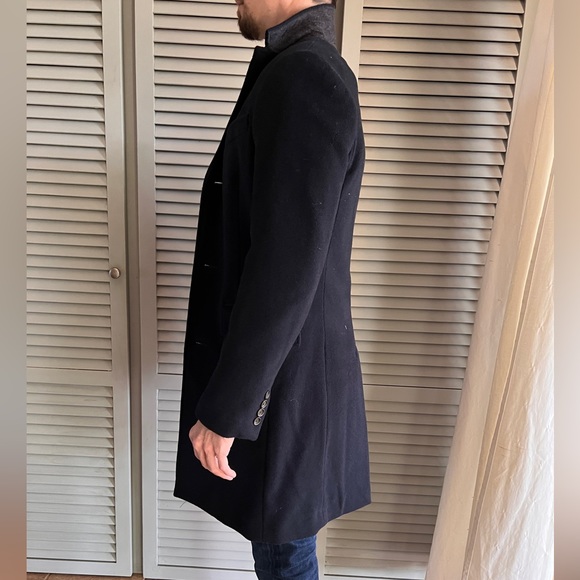 J. Crew Ludlow Dark Navy Blue Wool Cashmere Men's Topcoat Size 34S - Picture 7 of 10